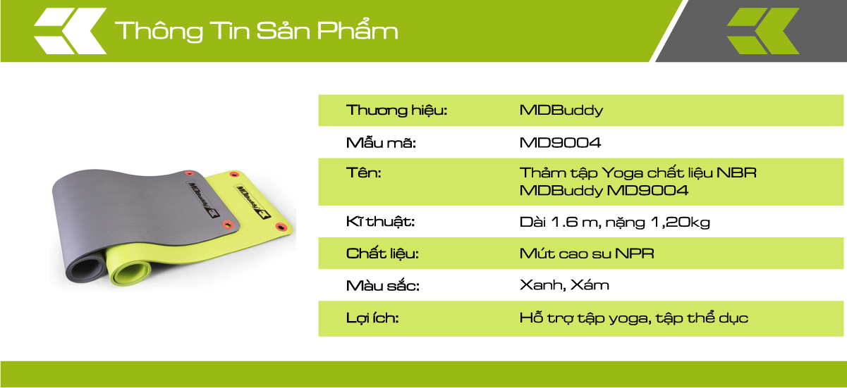 Thảm tập Yoga chất liệu NBR MDBuddy MD9004
