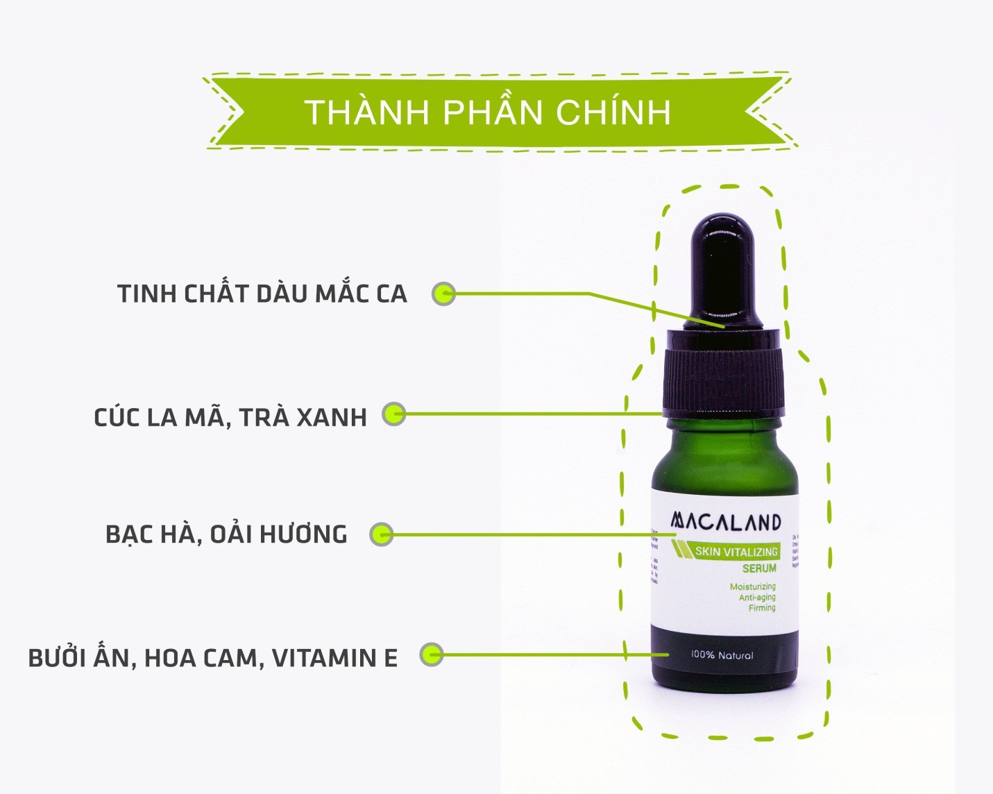 Serum dưỡng da chống lão hóa từ hạt mắc ca Macaland 10ml