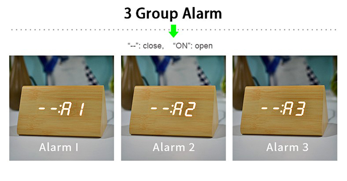 Đồng Hồ Gỗ Báo Thức (Wood LED Digital Desk Alarm)