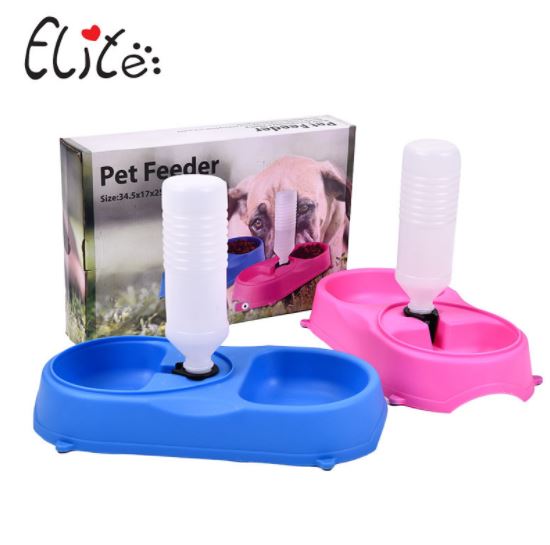 Bát ăn và bình nước cho chó mèo (màu ngẫu nhiên)