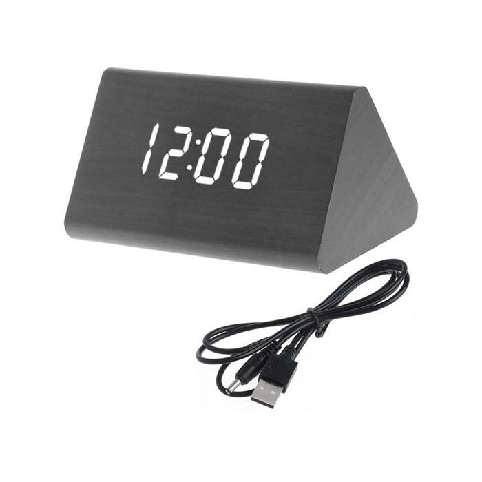 Đồng Hồ Gỗ Báo Thức (Wood LED Digital Desk Alarm)