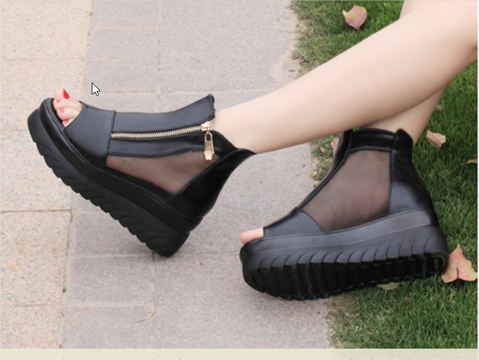 Giày Sandal phối lưới S074Đen