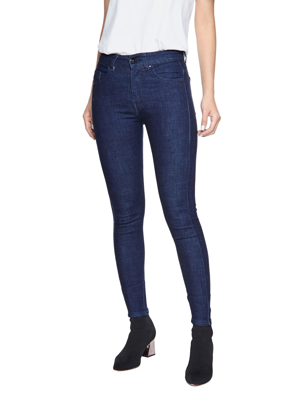 Quần Jean Nữ Lưng Cao Dáng Skinny Xanh Pantone - AAA JEANS