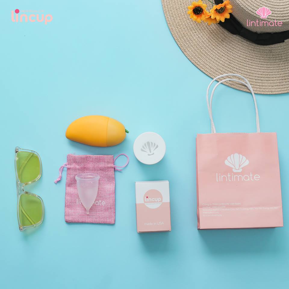 Cốc nguyệt san Lincup tặng cốc tiệt trùng+ túi vải+ 10 viên tiệt trùng