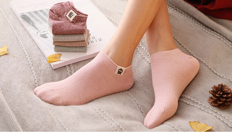 BEJIROG Women's Breathable Heathered Boat Socks 5pcs, Assorted Colors