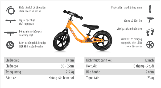 Xe Thăng Bằng Tacke Xtreme Có Phuộc Nhún