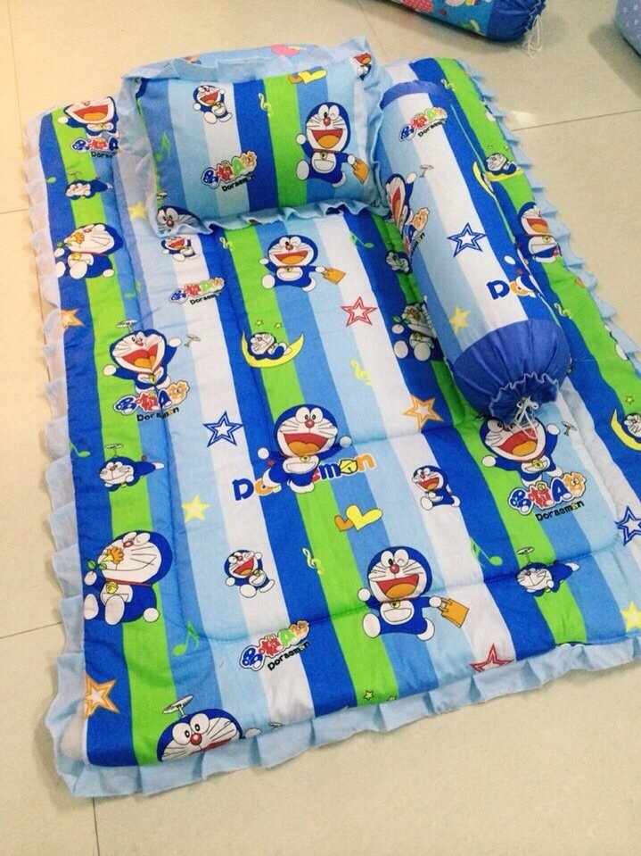 Set chăn gối trẻ em mẫu giáo cottn đũi