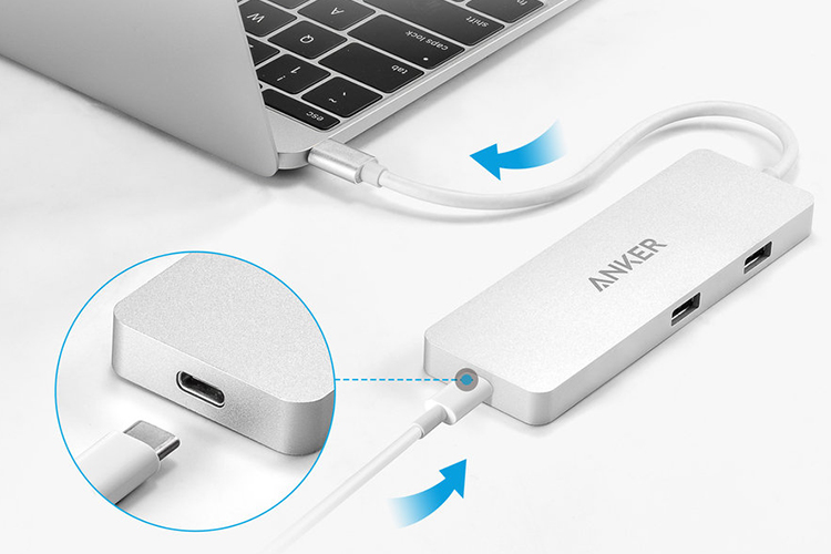 Hub USB Type-C Anker Premium 3 Cổng Ethernet / USB 3.1 Gen 1 / USB Type-C Hỗ Trợ PowerDelivery PD A8032 - Hàng Chính Hãng