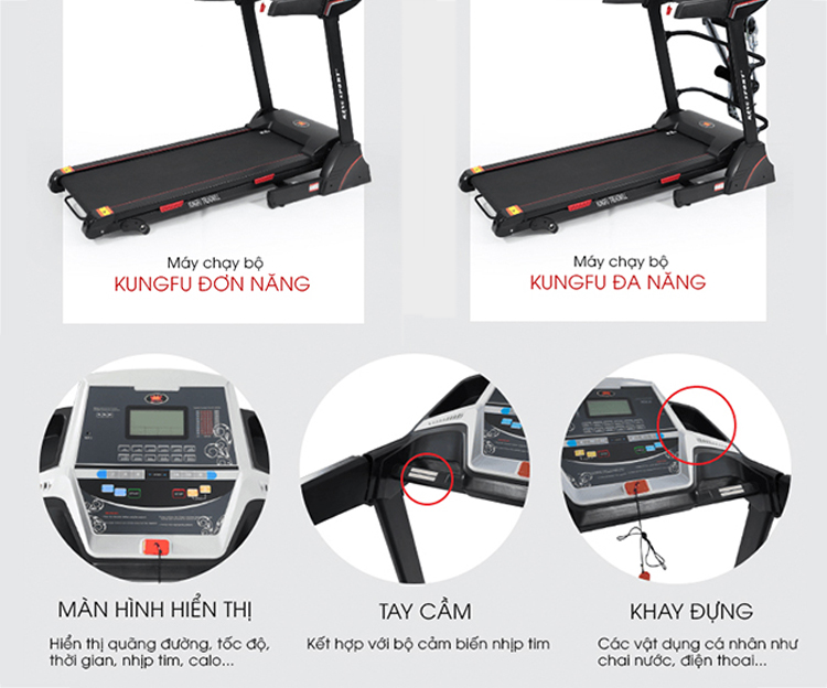 Máy Chạy Bộ Kingsport Kungfu Đơn Năng (Trắng)