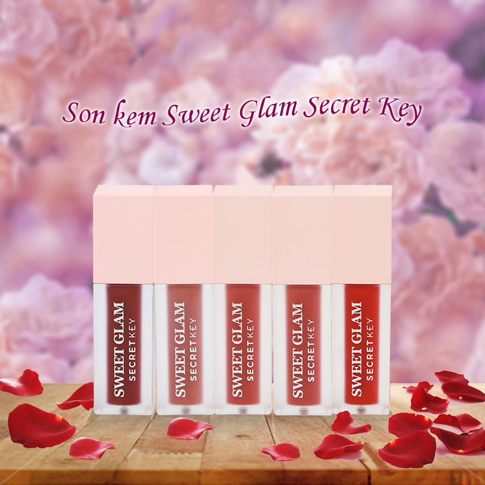 Son Kem Lì Secret Key Sweet Glam Velvet Tint 5g #01 Red More (Đỏ tươi)