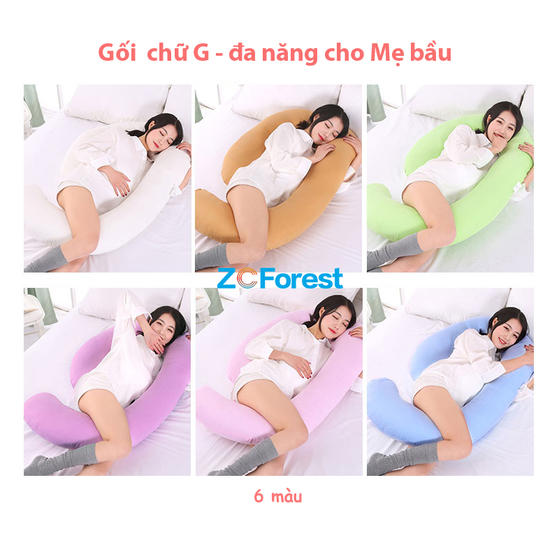 Gối ôm bà bầu ZCForest gối bà bầu chữ G gối màu hồng