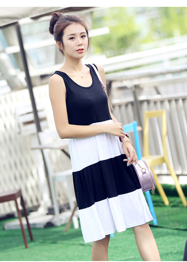 Đầm bầu nữ phối màu db26