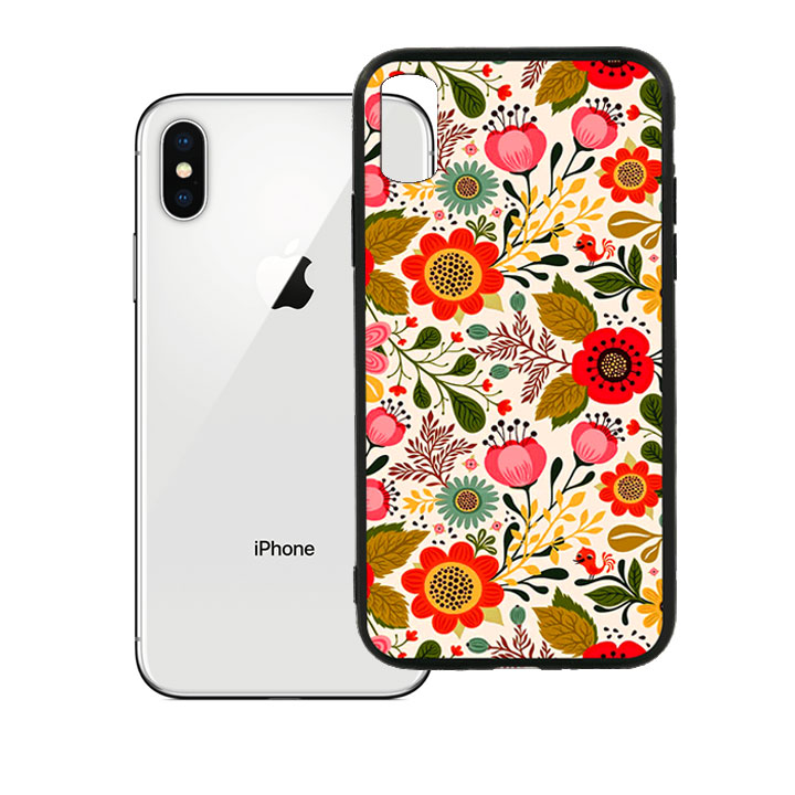 Ốp lưng viền TPU cao cấp cho Iphone X - Flower 04