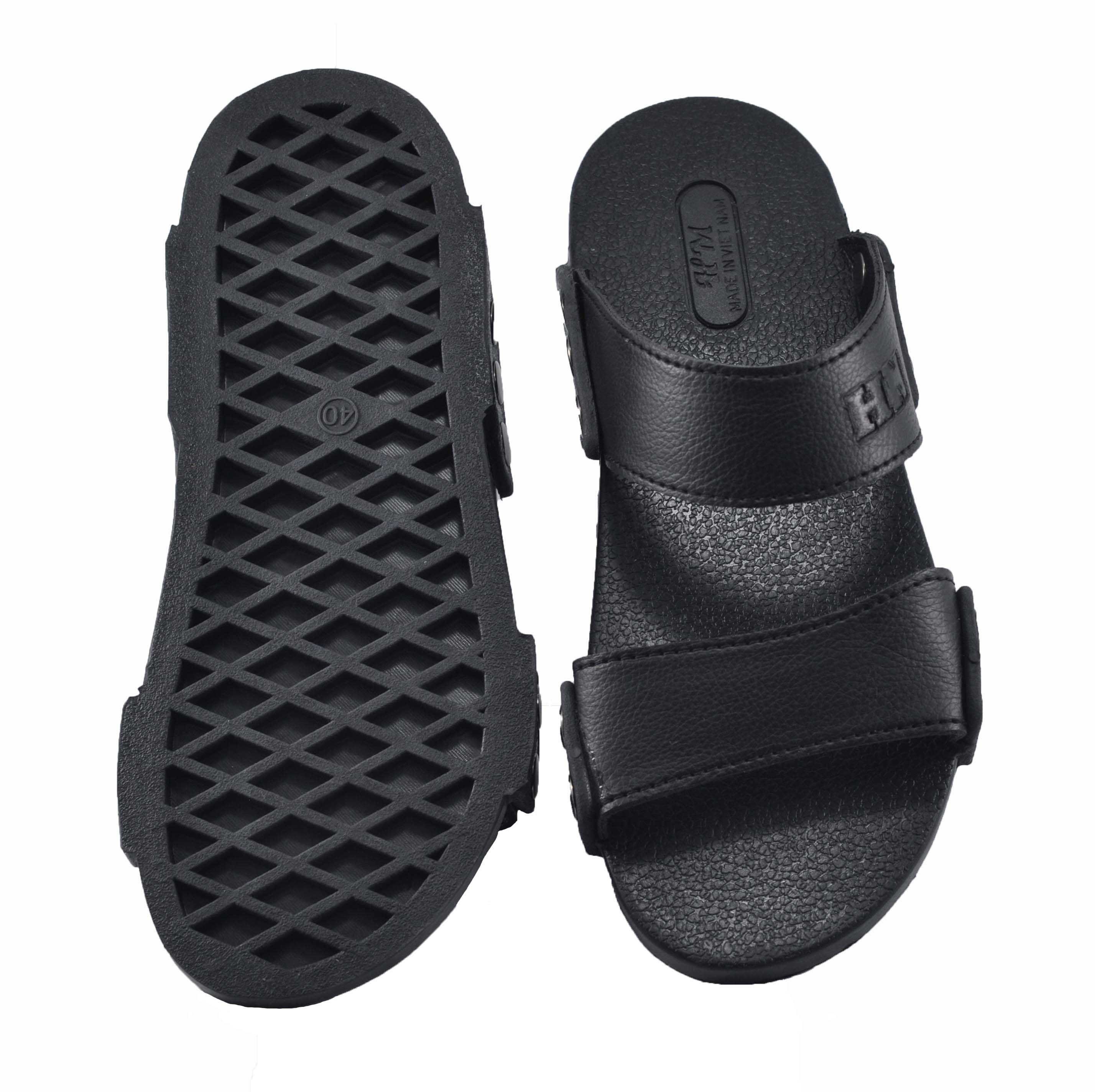 Dép nam da PU cao cấp chất lượng cao HM - TPU-11 ( Đen)