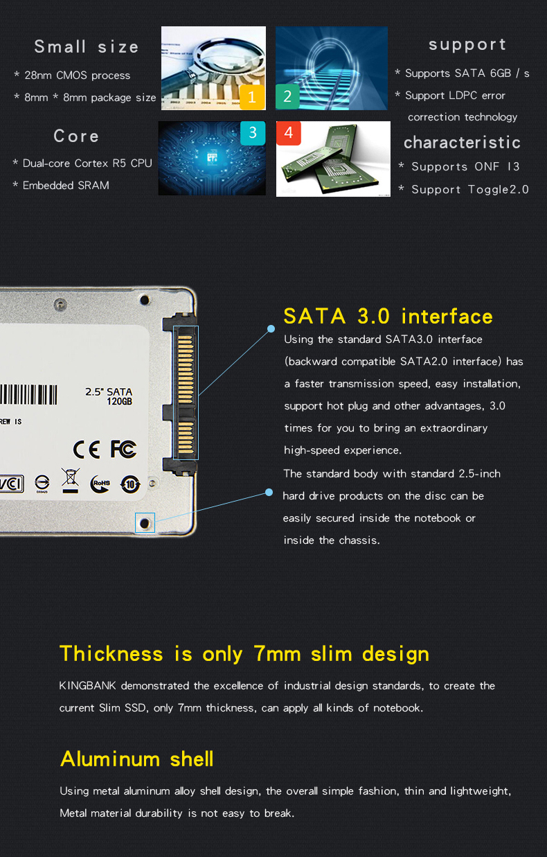 KINGBANK KP330 120G SATA3 Solid State Drive