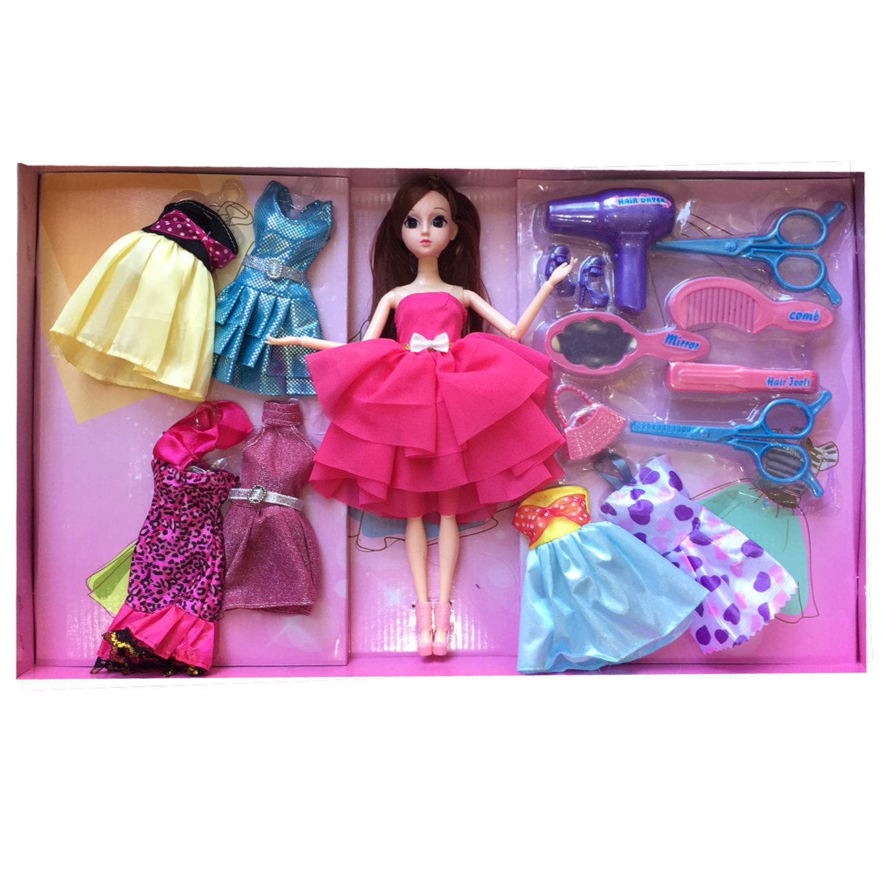 Búp bê Aibier xinh đẹp cùng 6 bộ váy và 8 phụ kiện