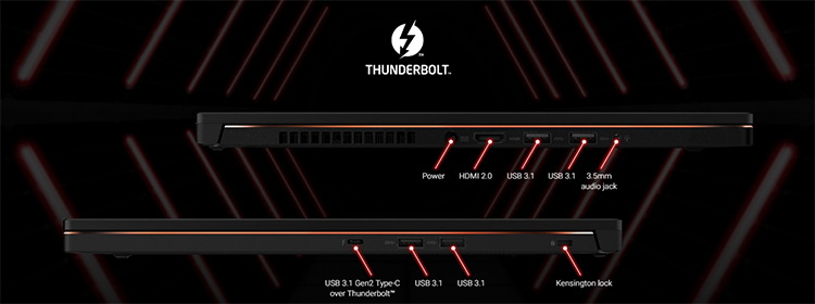 Laptop Gaming Asus ROG Zephyrus GX501GI-EI018T Core i7-8750H/Win10 (15.6 inch) - Black Aluminum - Hàng Chính Hãng