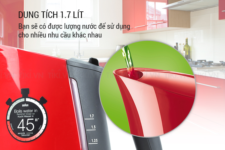 Bình Đun Siêu Tốc Braun WK 300 RD - 1.7L (Đỏ)