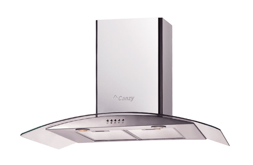 Máy Hút Mùi Bếp Kính Cong 9 Tấc CANZY CZ-90D2 + Kèm Ống Bạc Giảm Ồn Lõi Thép