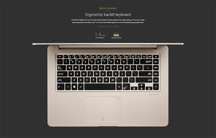 Laptop Asus Vivobook S15 S510UN-BQ182T Core i7-8550U/Win10 (15.6 inch) - Vàng - Hàng Chính Hãng