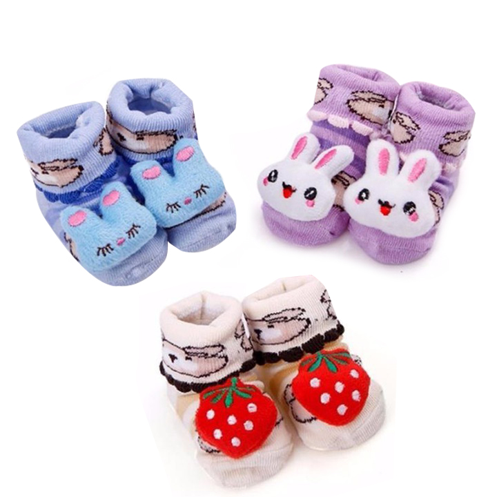 Bộ 3 đôi vớ 3D dễ thương cho bé - Giao màu và mẫu ngẫu nhiên