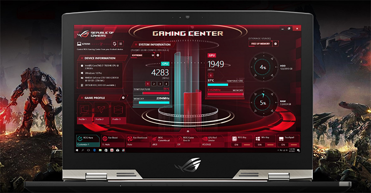 Laptop Gaming Asus ROG Griffin G703GI-E5132T Core i9-8950HK/Win10 (17.3 inch) - Titanium - Hàng Chính Hãng