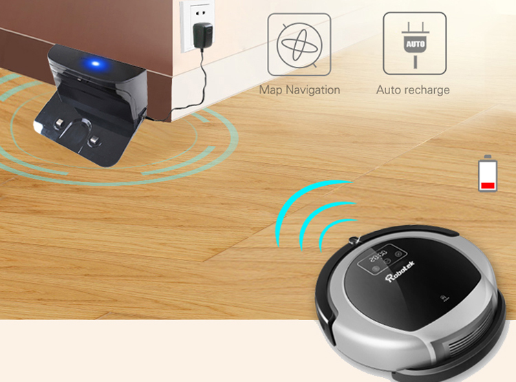 Robot Hút Bụi Lau Nhà Thông Minh Robotek W600 - Xám