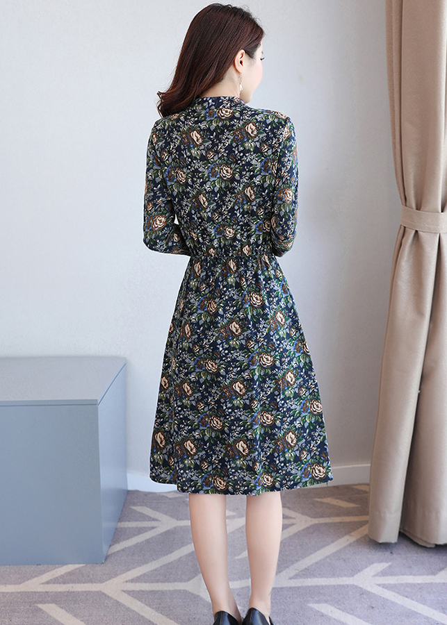 Đầm hoa nữ nhún eo da28