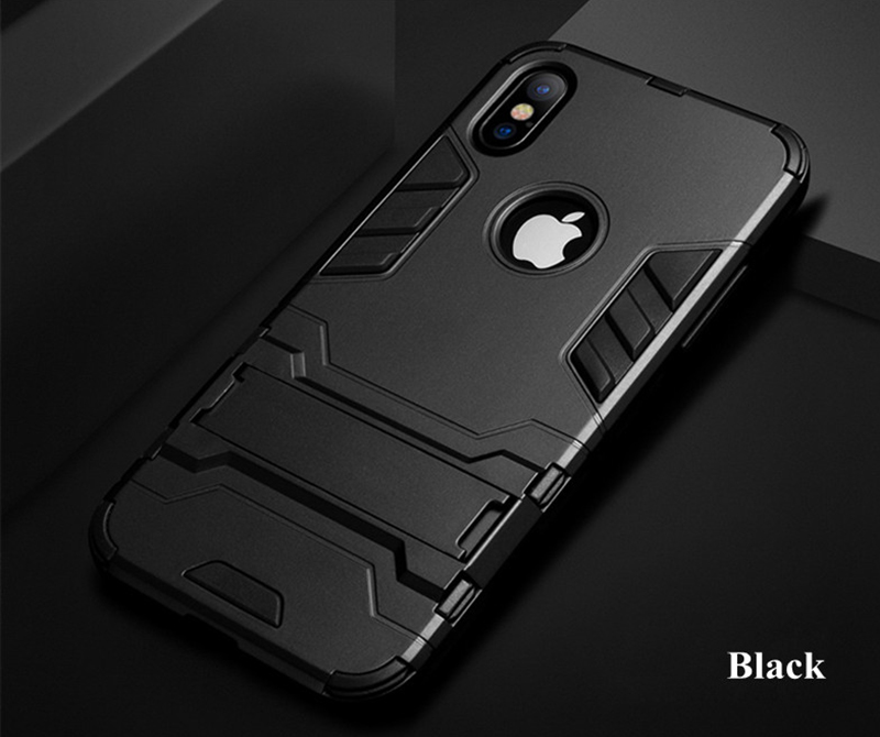 Ốp lưng chống sốc Iron Man cho iPhone X (Đen)