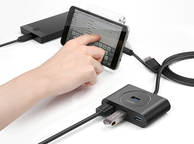 Hub USB OTG Ugreen 4 Cổng USB 3.0 20292 (15cm) - Hàng Chính Hãng