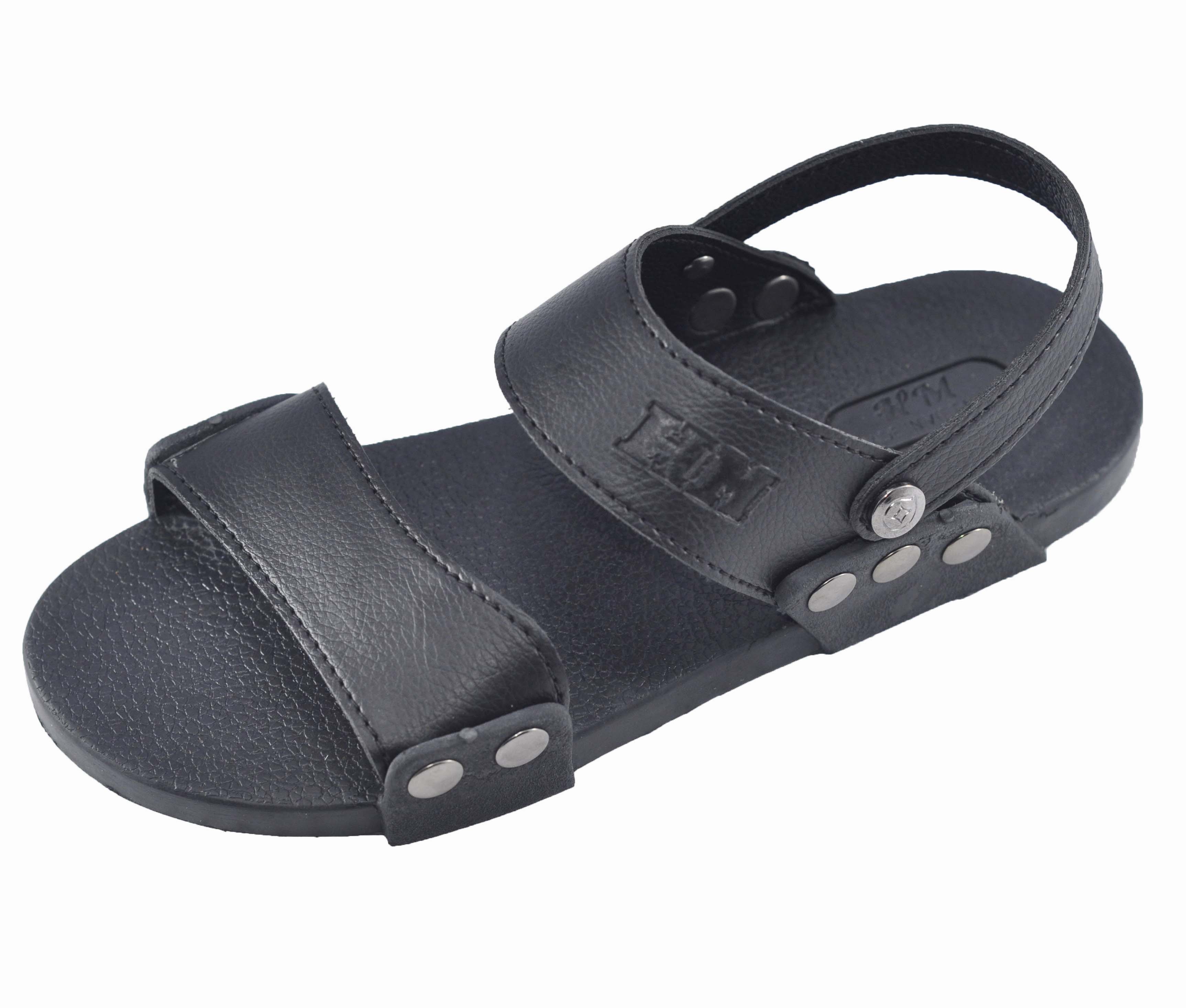 Giày quai hậu nam da PU cao cấp - TPU-11A ( Đen)