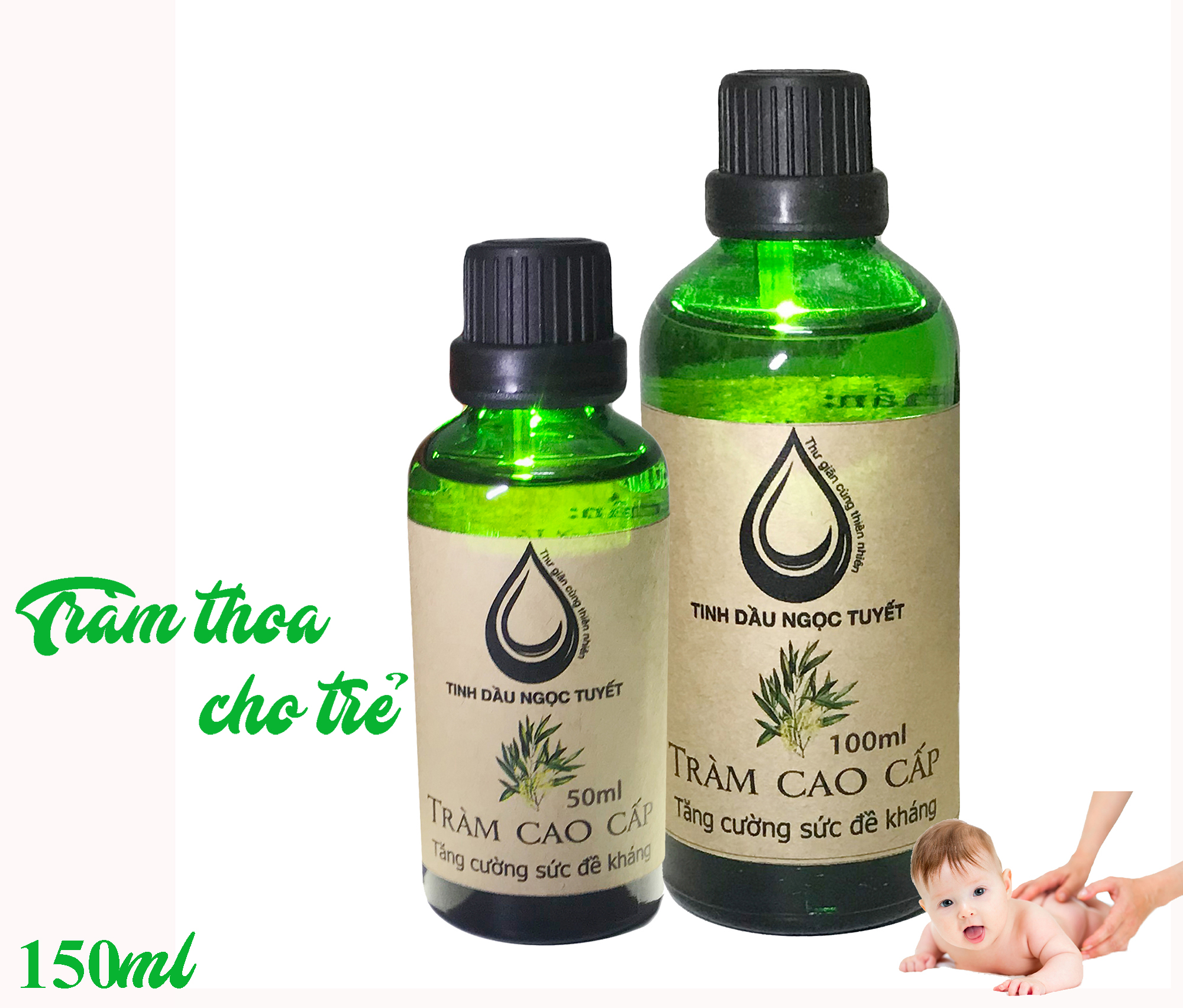 Combo 2 chai tinh dầu tràm cao cấp chuyên thoa,massage cho bé  Ngọc Tuyết 100mlx2