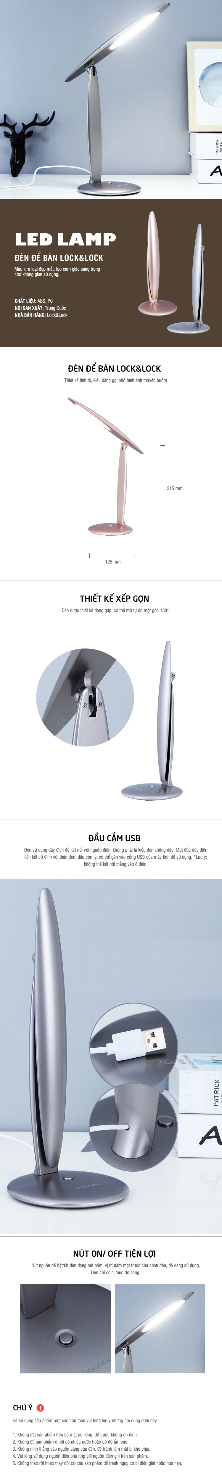 Đèn Led Để Bàn Hình Chiếc Thuyền Buồm (Ánh Sáng Trắng) Lock&Lock LIT109SLV - Bạc