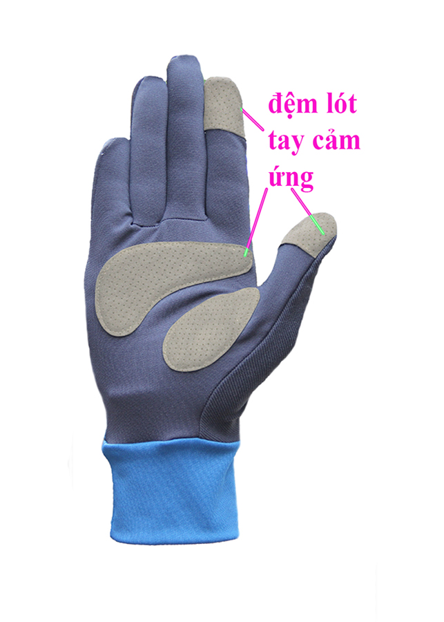 Găng tay Nonstop chống nắng UPF50+ xanh đen Zigzag GLV01002