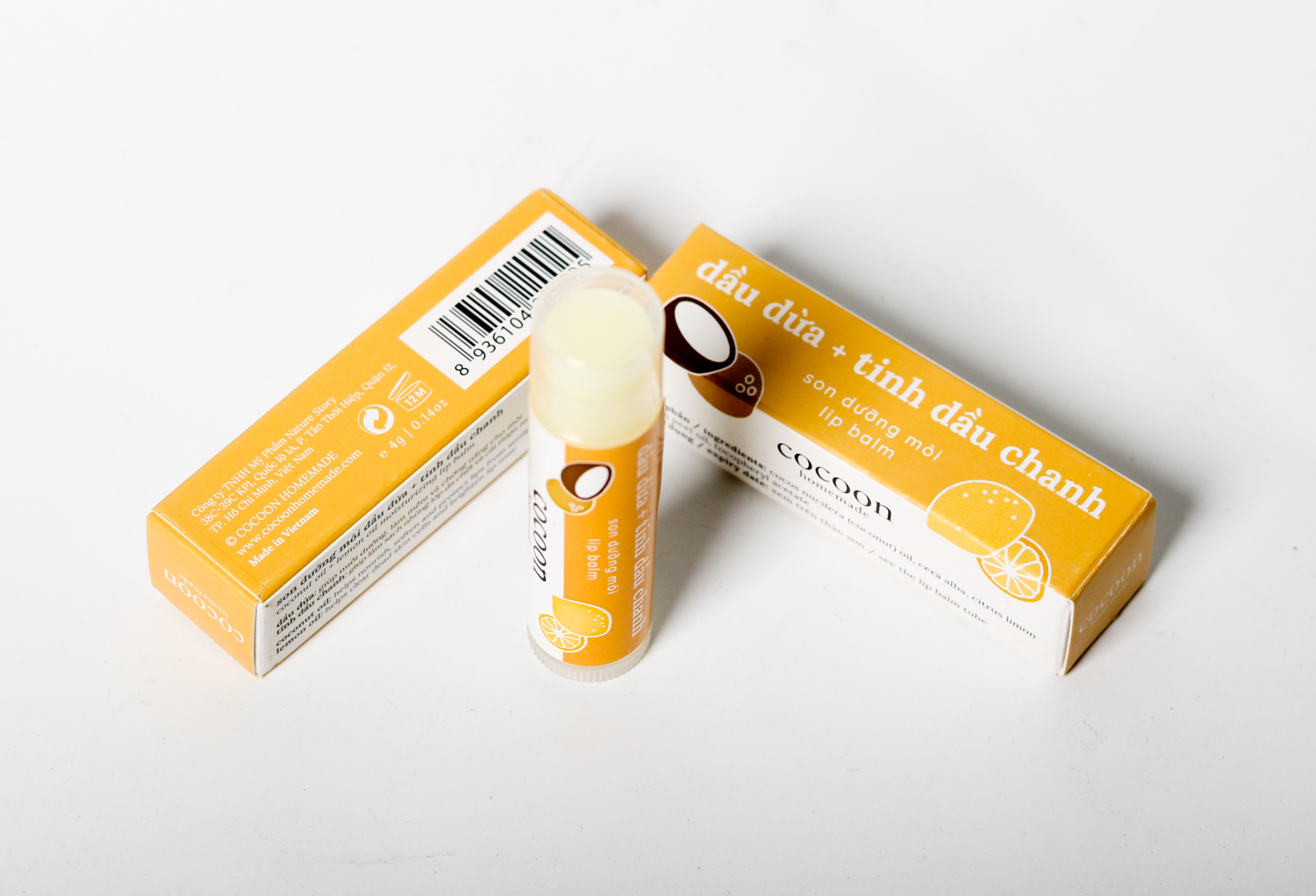 Son dưỡng môi lip balm Cocoon Dầu dừa + tinh chất chanh