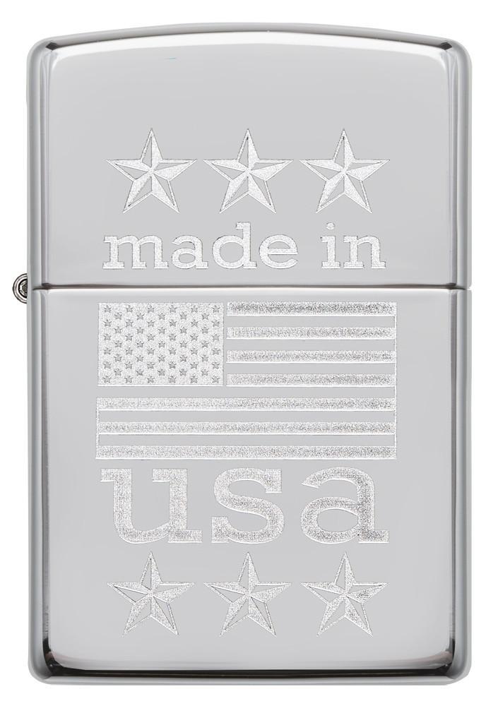 Zippo-Made-In-The-USA-With-Flag-Polished-Chrome-29430-2