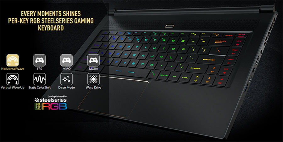 Laptop Gaming MSI GS65 Stealth Thin 8RE-208VN Core i7-8750H/Win10 (15.6 inch) - Black - Hàng Chính Hãng