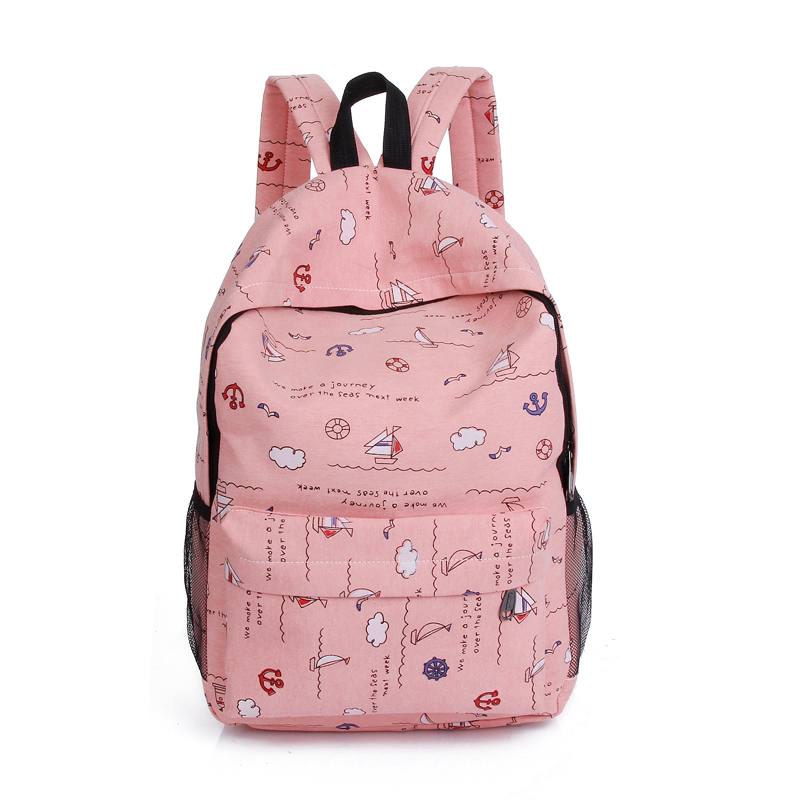 Balo Vải Nữ Đi Học Thời Trang THB76-Hồng (30 x 42cm)