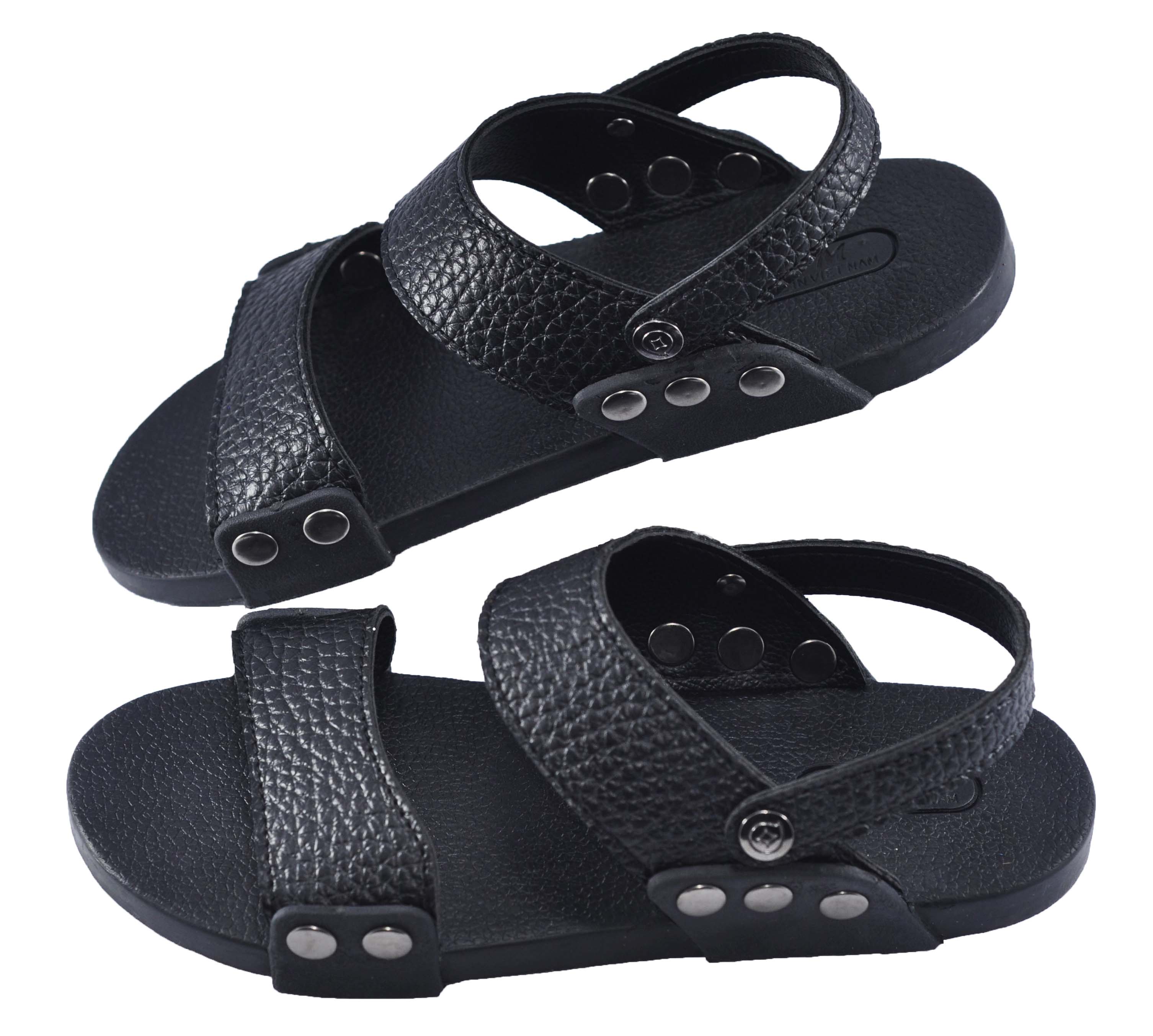 Giày sandal nam da PU mềm êm chân thời trang - TPU-51A ( Đen)