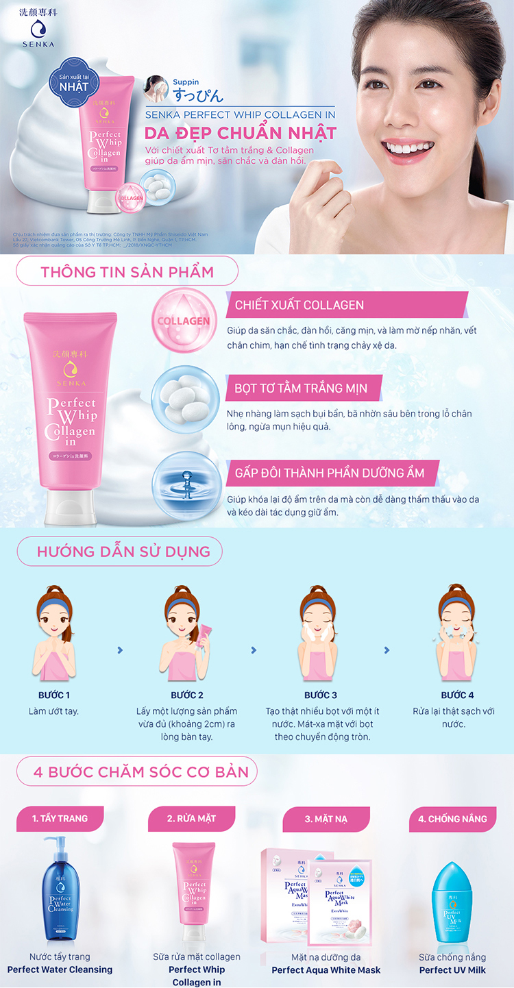 Hộp Quà Chống Nắng & Dưỡng Da Ẩm Mịn Senka 25+ Love (UV Gel 80g + Perfect Whip Collagen 120g + White Mask Soothing White 25ml + White Mask Extra White 25ml)
