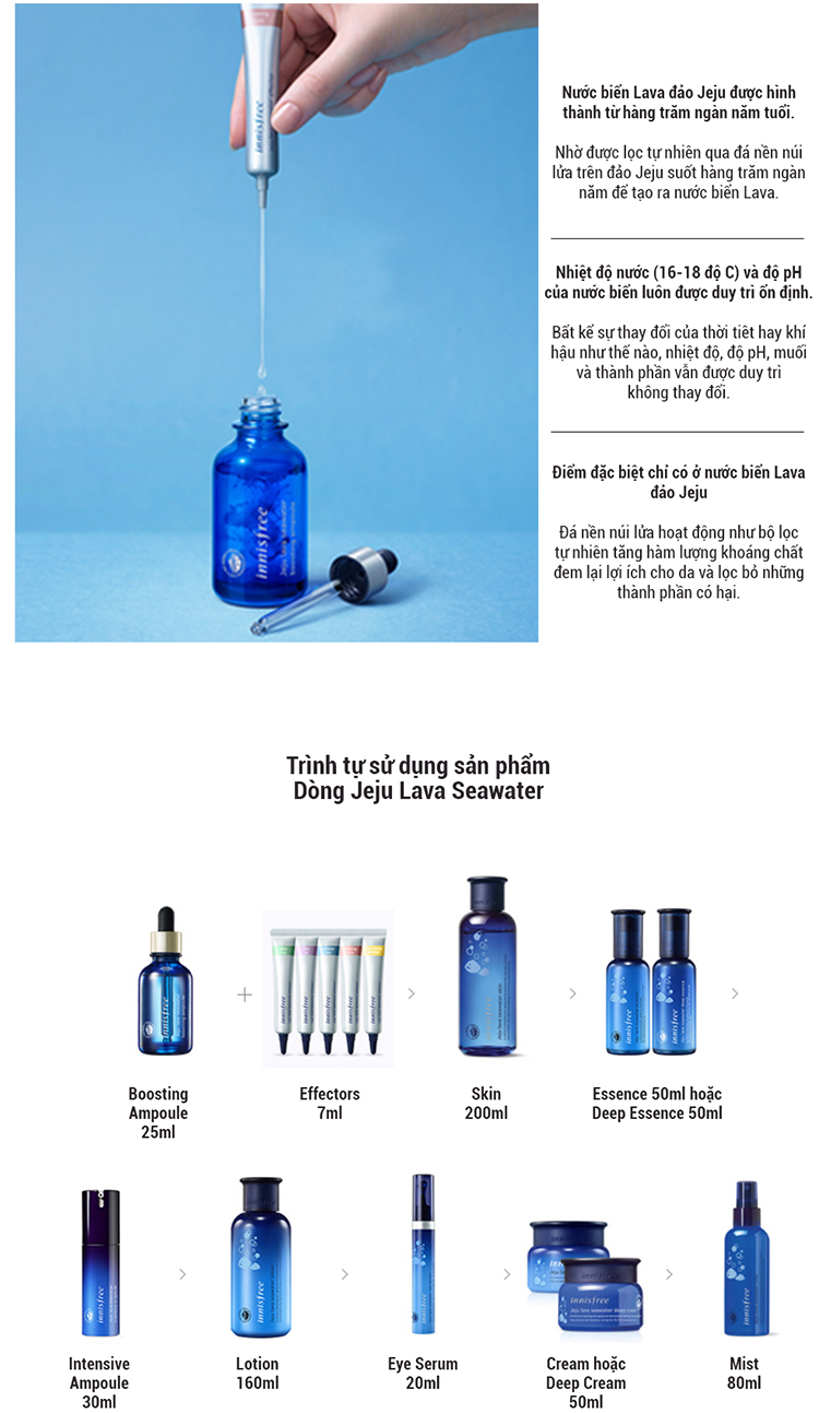 Thành Phần Kích Hoạt Cô Đặc Làm Dịu, Phục Hồi Da Innisfree Jeju Lava Seawater Effector (Cica) (7ml)