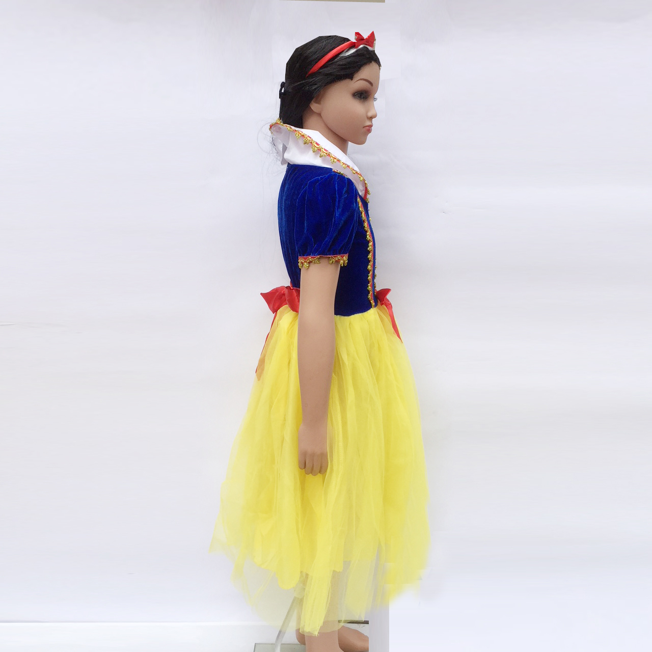 Bộ váy hóa trang công chúa Bạch Tuyết kèm bờm nơ đỏ cho dịp trung thu, halloween