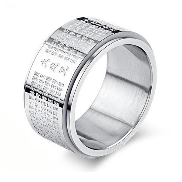 Nhẫn xoay thần chú Đại Bi INOX vĩnh viễn không đen