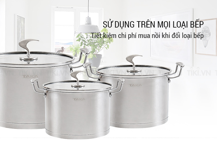 Bộ Nồi Inox Taka TKC03A (16 - 20 - 24cm)