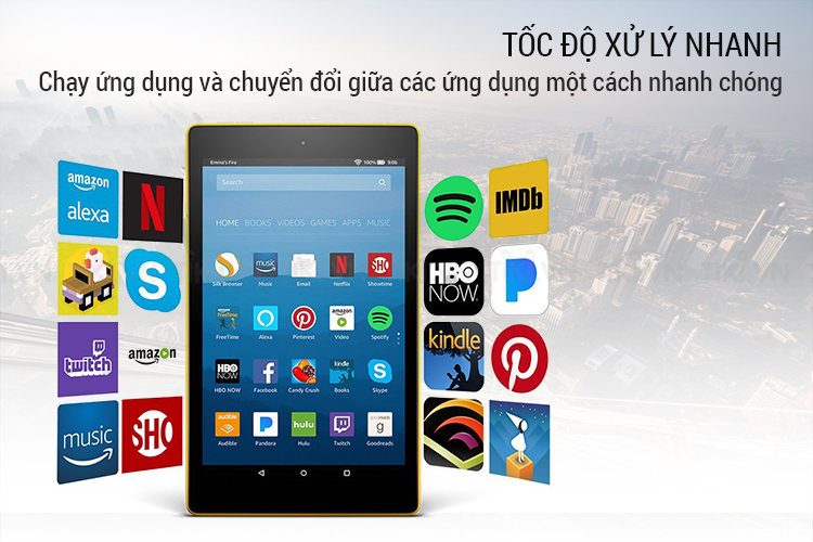 Máy Tính Bảng Kindle Fire HD8 - 32GB (2018) - Hàng Nhập Khẩu