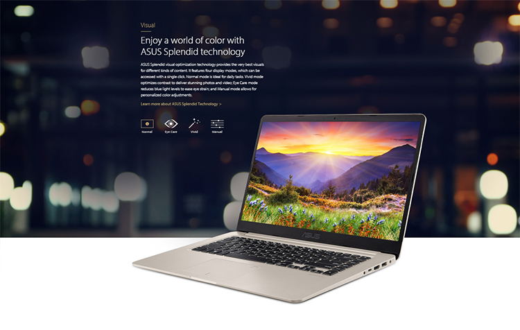 Laptop Asus Vivobook S15 S510UN-BQ182T Core i7-8550U/Win10 (15.6 inch) - Vàng - Hàng Chính Hãng