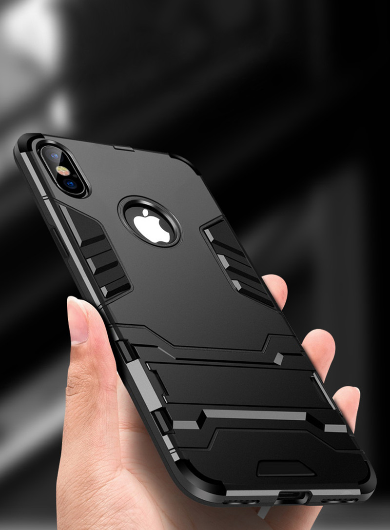 Ốp lưng chống sốc Iron Man cho iPhone X (Đen)