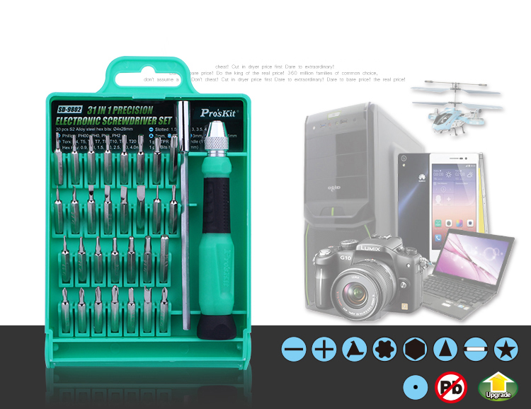 Pro'skit SD-9802 31 in 1 Precision Multifunction Mobile Screwdriver Set Screwdriver Set