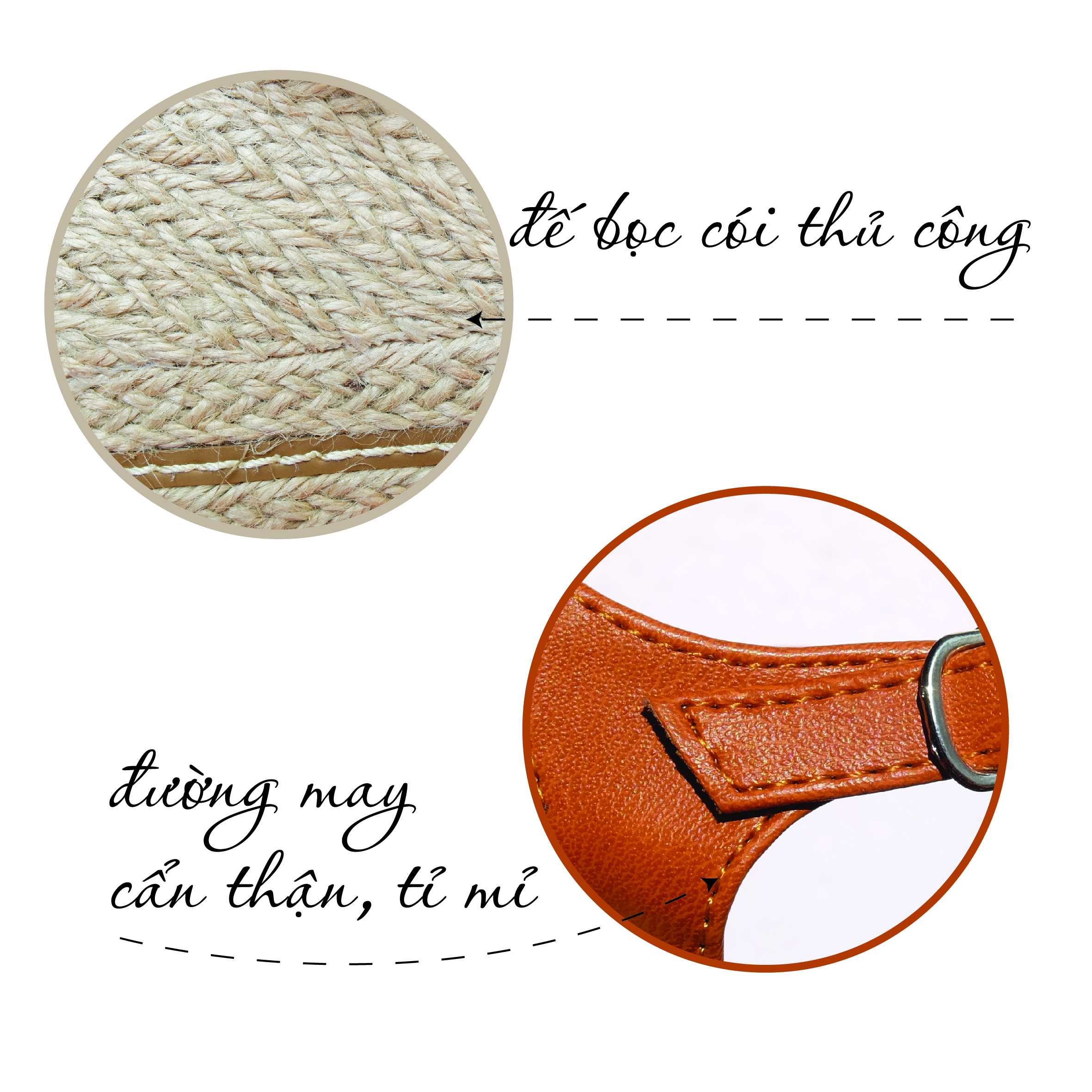 Giày Sandal Đế Xuồng Bọc Cói Sulily SW01-II17DEN