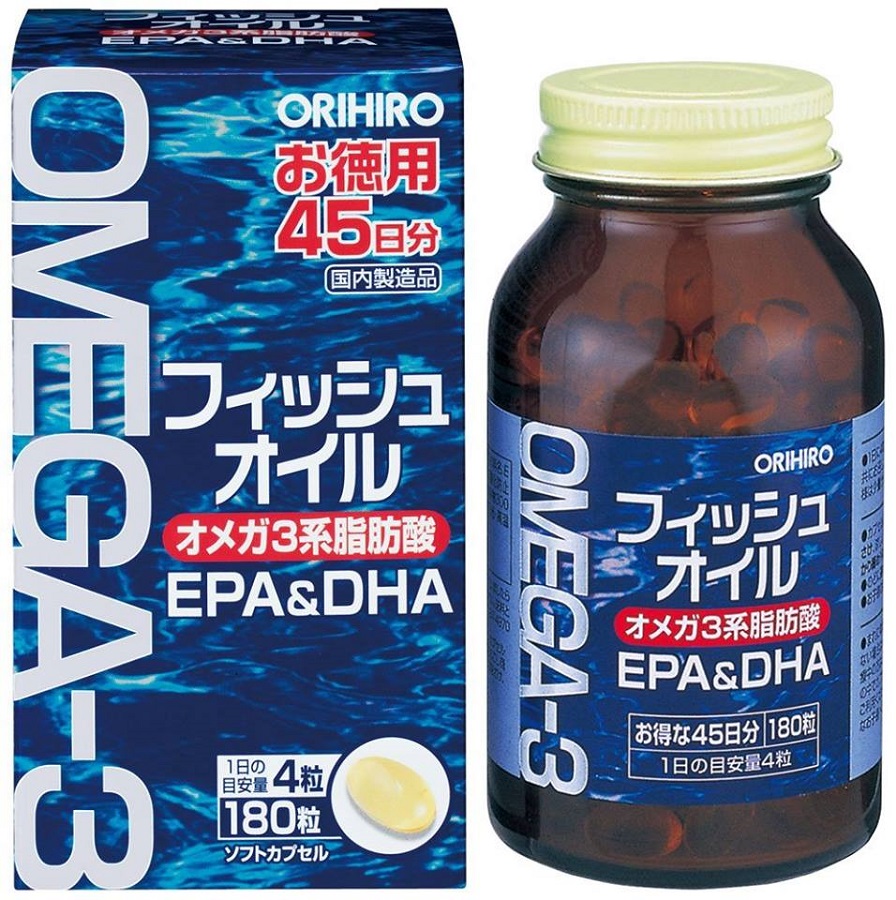 Dầu Cá Omega 3 Orihiro Nhật Bản 180 Viên